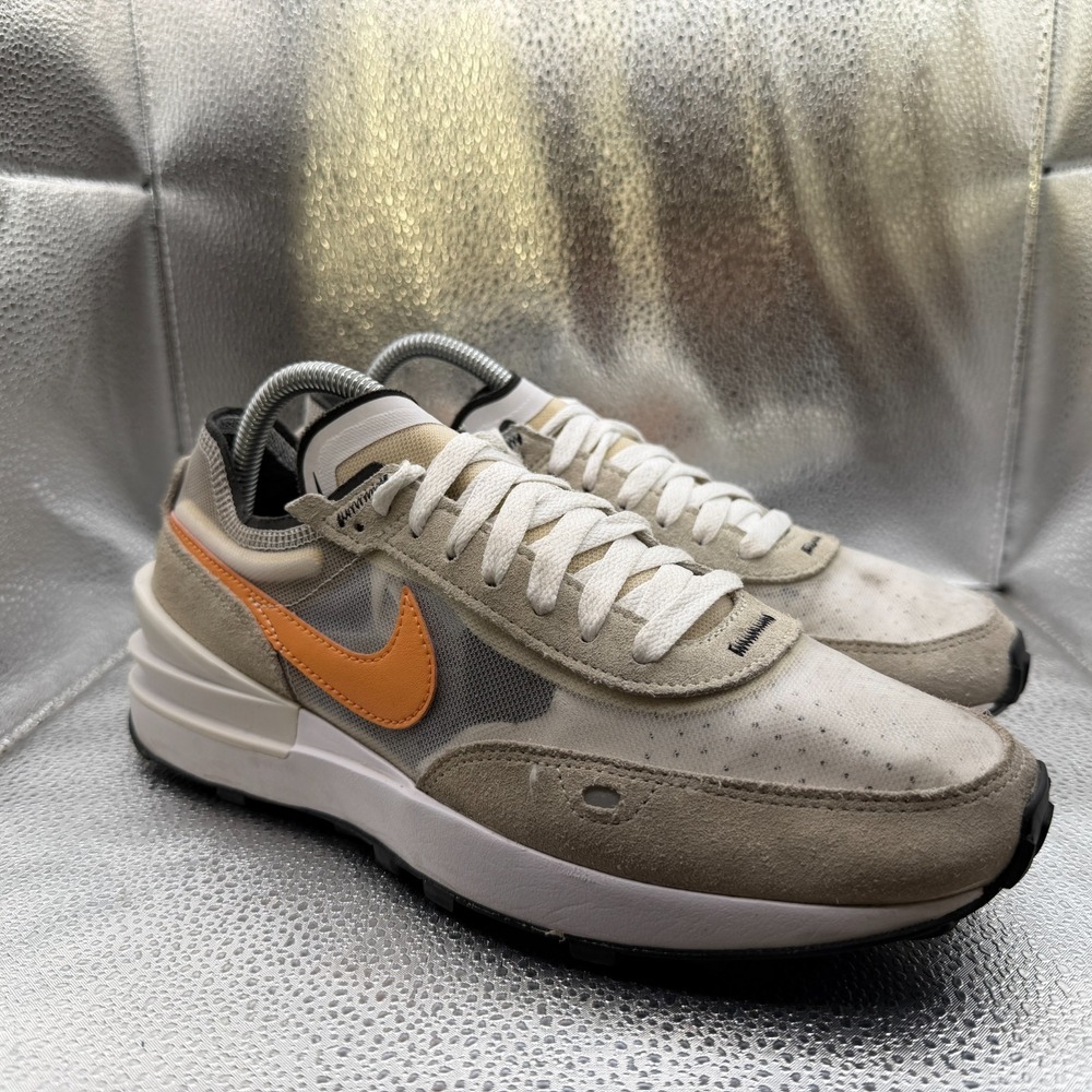 Size 7.5 Nike Free RN Flyknit 2018 White Orange Mens Athletic Shoes 942838-404‎